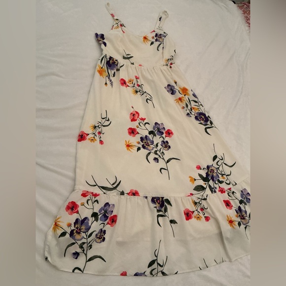 Old Navy Dresses & Skirts - Old Navy Cream Floral Cami Dress with Purple, Pink & Yellow Blooms